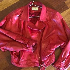 Vintage red leather Christian Lauren Moro jacket